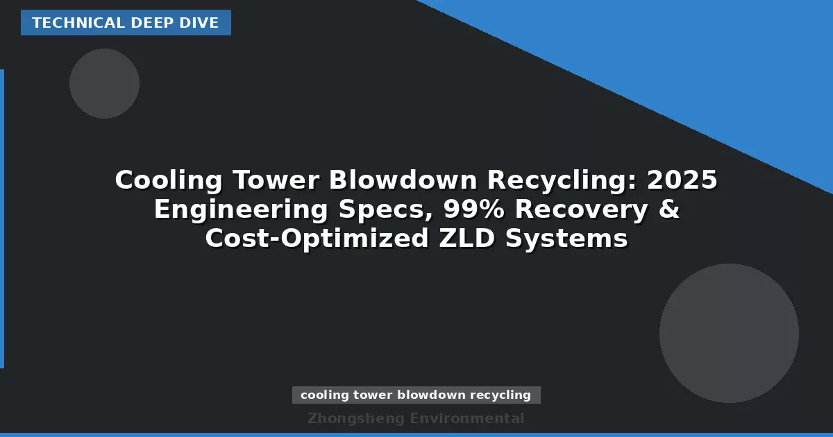 Cooling Tower Blowdown Recycling: 2025 Engineering Specs, 99% Recovery & Cost-Optimized ZLD Systems