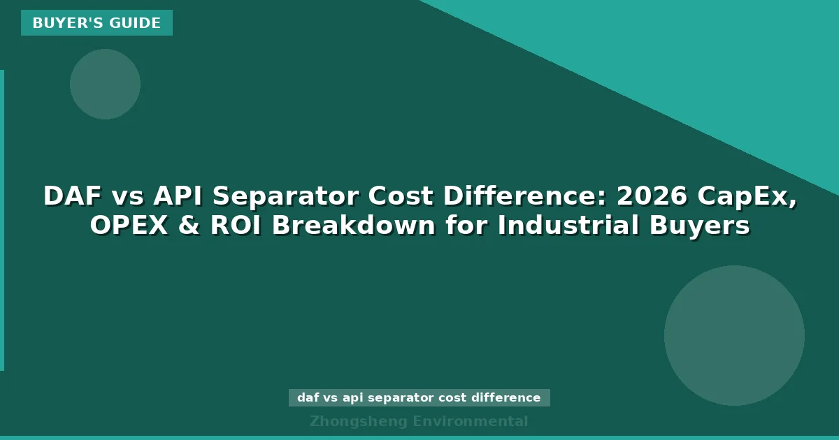 DAF vs API Separator Cost Difference: 2026 CapEx, OPEX & ROI Breakdown for Industrial Buyers