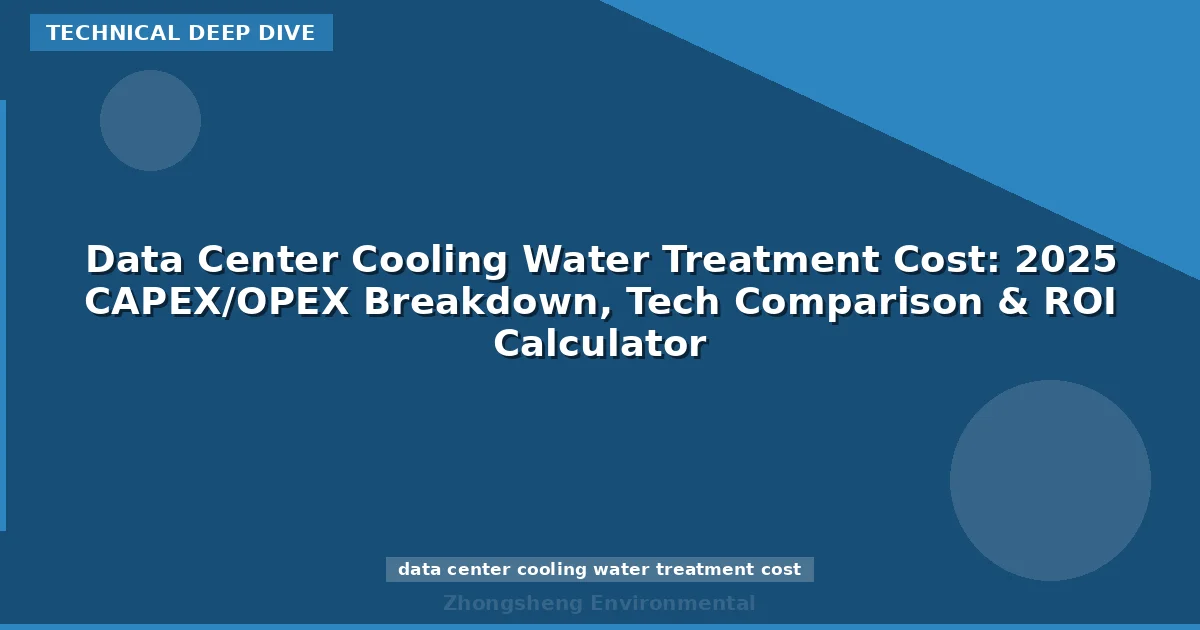 Data Center Cooling Water Treatment Cost: 2025 CAPEX/OPEX Breakdown, Tech Comparison & ROI Calculator