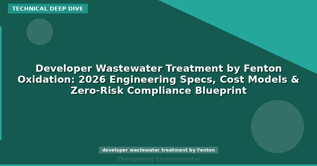 Developer Wastewater Treatment by Fenton Oxidation: 2026 Engineering Specs, Cost Models & Zero-Risk Compliance Blueprint