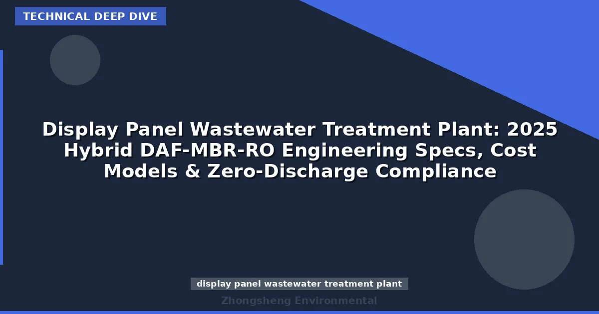 Display Panel Wastewater Treatment Plant: 2025 Hybrid DAF-MBR-RO Engineering Specs, Cost Models & Zero-Discharge Compliance