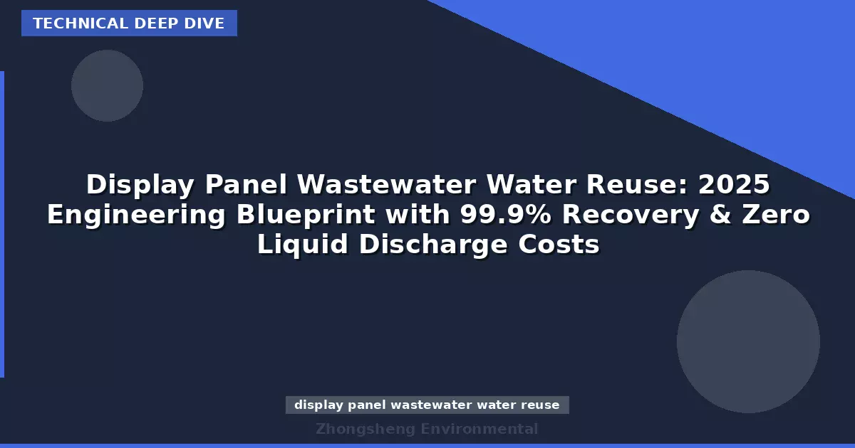 Display Panel Wastewater Water Reuse: 2025 Engineering Blueprint with 99.9% Recovery & Zero Liquid Discharge Costs