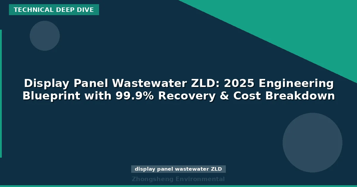 Display Panel Wastewater ZLD: 2025 Engineering Blueprint with 99.9% Recovery & Cost Breakdown