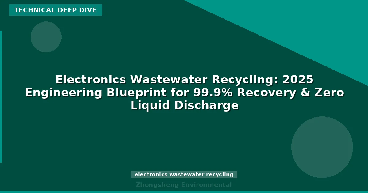 Electronics Wastewater Recycling: 2025 Engineering Blueprint for 99.9% Recovery & Zero Liquid Discharge