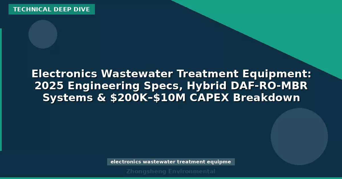 Electronics Wastewater Treatment Equipment: 2025 Engineering Specs, Hybrid DAF-RO-MBR Systems & $200K–$10M CAPEX Breakdown