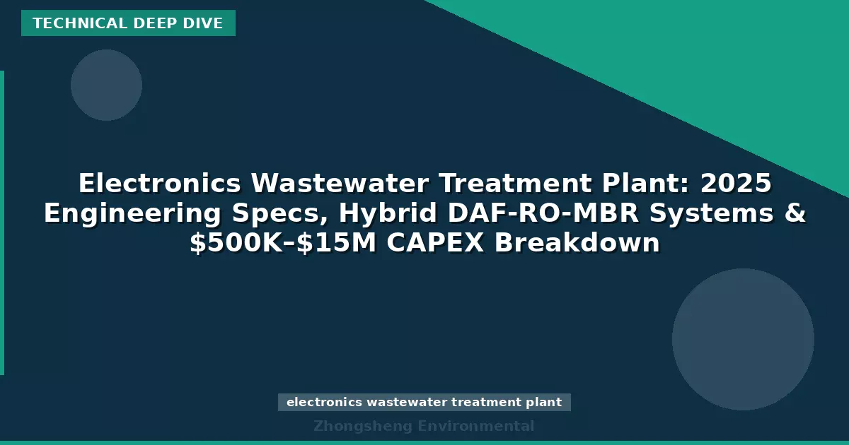 Electronics Wastewater Treatment Plant: 2025 Engineering Specs, Hybrid DAF-RO-MBR Systems & $500K–$15M CAPEX Breakdown