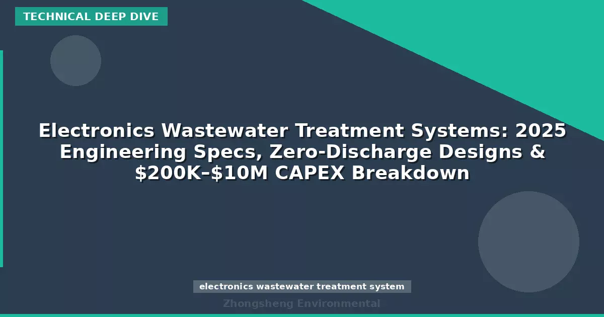 Electronics Wastewater Treatment Systems: 2025 Engineering Specs, Zero-Discharge Designs & $200K–$10M CAPEX Breakdown