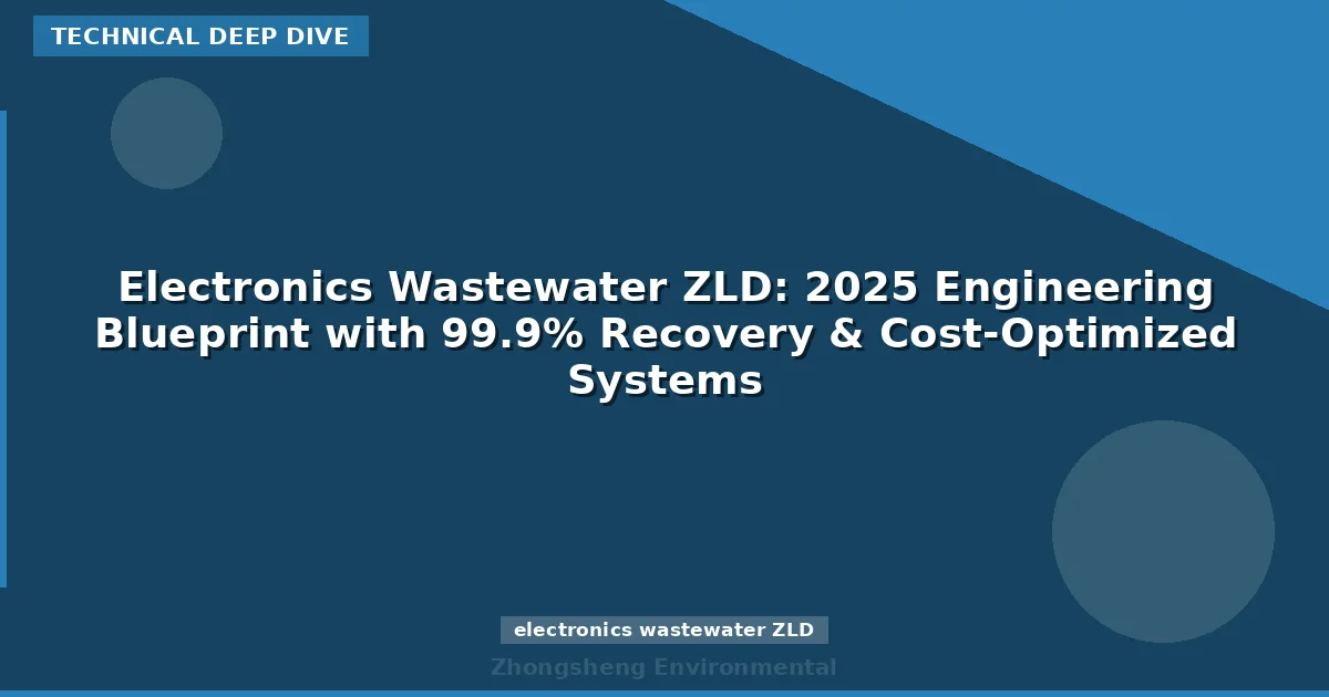 Electronics Wastewater ZLD: 2025 Engineering Blueprint with 99.9% Recovery & Cost-Optimized Systems