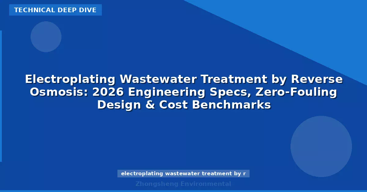 Electroplating Wastewater Treatment by Reverse Osmosis: 2026 Engineering Specs, Zero-Fouling Design & Cost Benchmarks