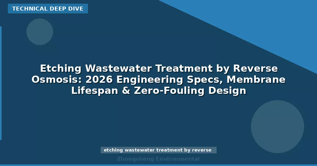 Etching Wastewater Treatment by Reverse Osmosis: 2026 Engineering Specs, Membrane Lifespan & Zero-Fouling Design