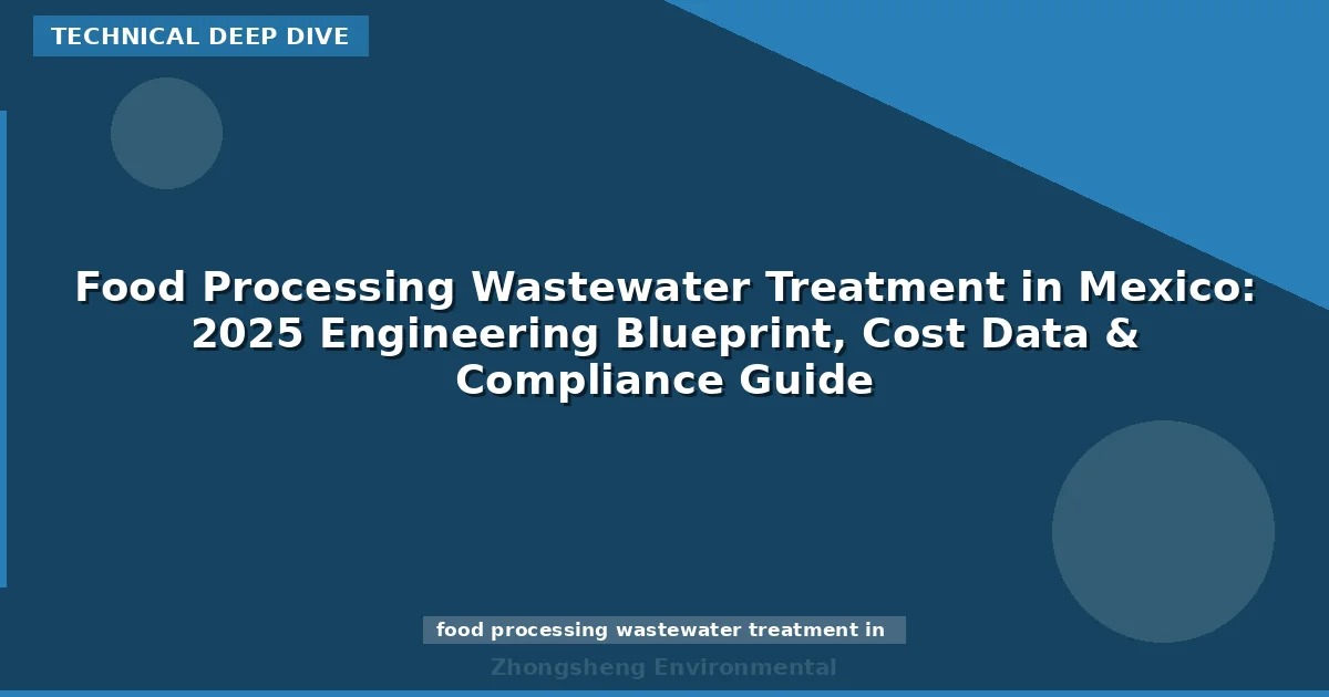 Food Processing Wastewater Treatment in Mexico: 2025 Engineering Blueprint, Cost Data & Compliance Guide