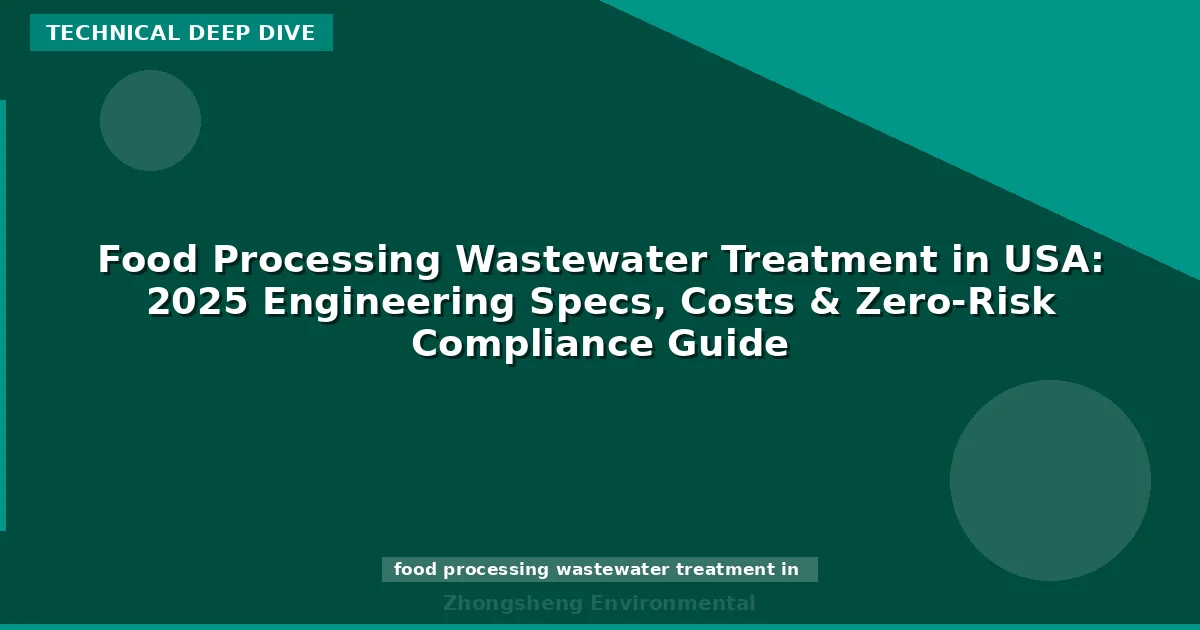 Food Processing Wastewater Treatment in USA: 2025 Engineering Specs, Costs & Zero-Risk Compliance Guide