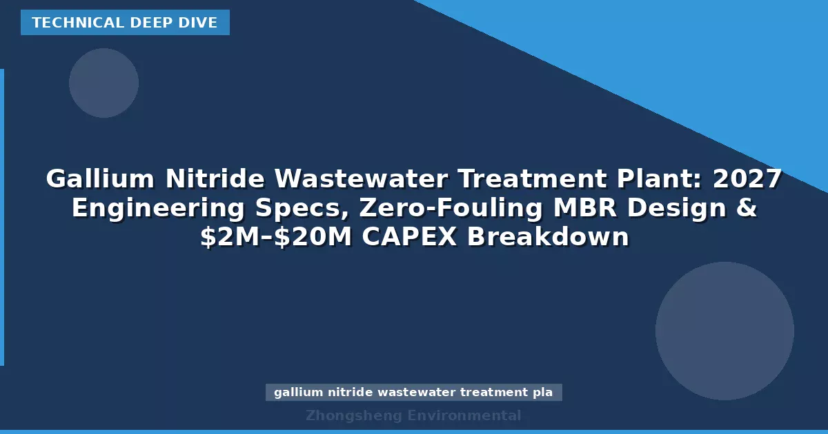 Gallium Nitride Wastewater Treatment Plant: 2027 Engineering Specs, Zero-Fouling MBR Design & $2M–$20M CAPEX Breakdown