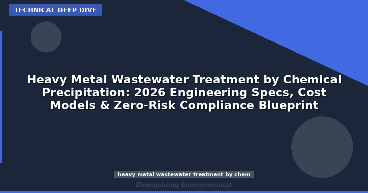 Heavy Metal Wastewater Treatment by Chemical Precipitation: 2026 Engineering Specs, Cost Models & Zero-Risk Compliance Blueprint