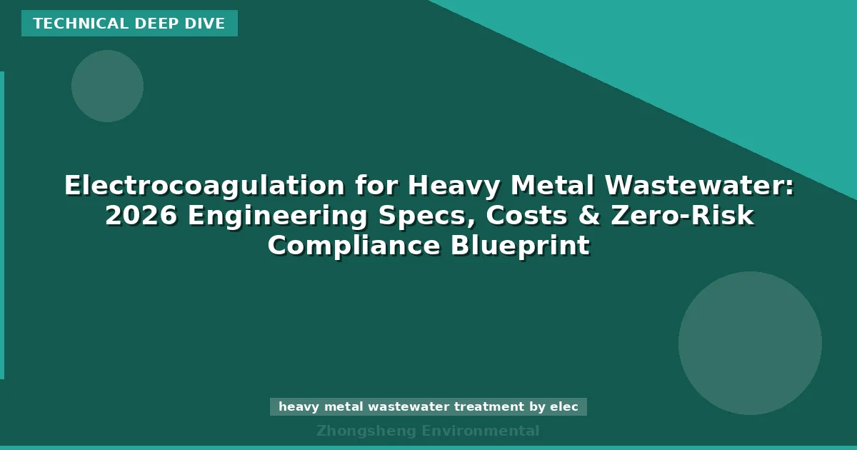 Electrocoagulation for Heavy Metal Wastewater: 2026 Engineering Specs, Costs & Zero-Risk Compliance Blueprint