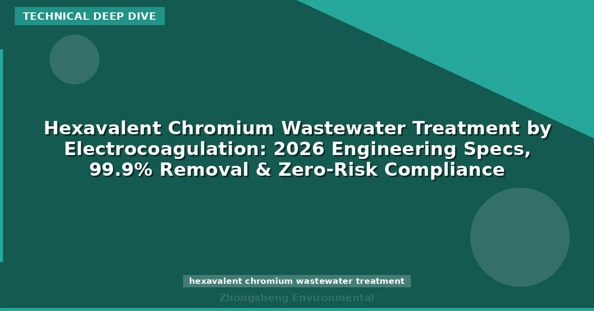 Hexavalent Chromium Wastewater Treatment by Electrocoagulation: 2026 Engineering Specs, 99.9% Removal & Zero-Risk Compliance