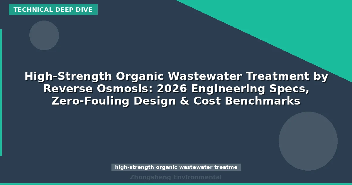 High-Strength Organic Wastewater Treatment by Reverse Osmosis: 2026 Engineering Specs, Zero-Fouling Design & Cost Benchmarks