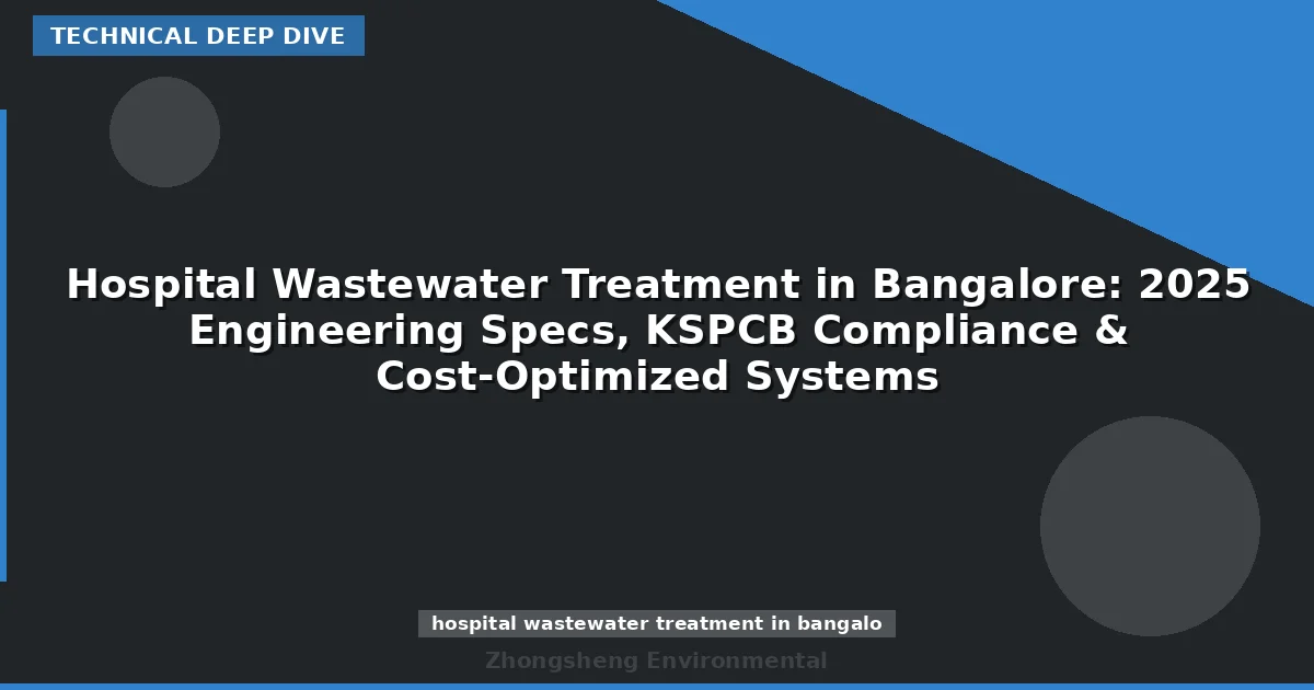 Hospital Wastewater Treatment in Bangalore: 2025 Engineering Specs, KSPCB Compliance & Cost-Optimized Systems