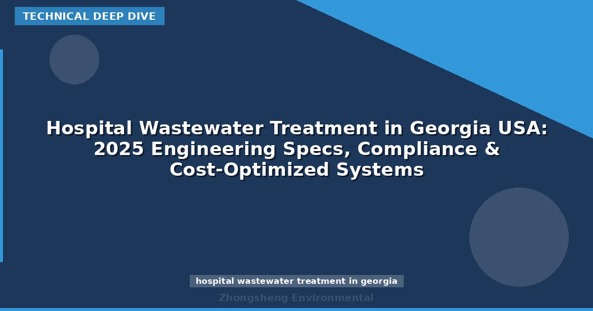 Hospital Wastewater Treatment in Georgia USA: 2025 Engineering Specs, Compliance & Cost-Optimized Systems