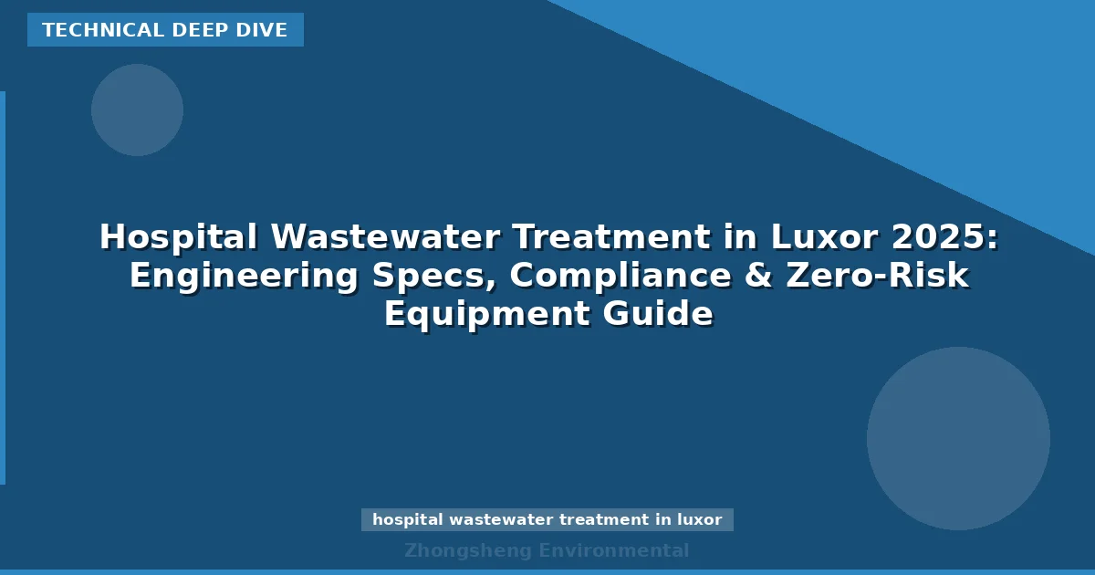Hospital Wastewater Treatment in Luxor 2025: Engineering Specs, Compliance & Zero-Risk Equipment Guide