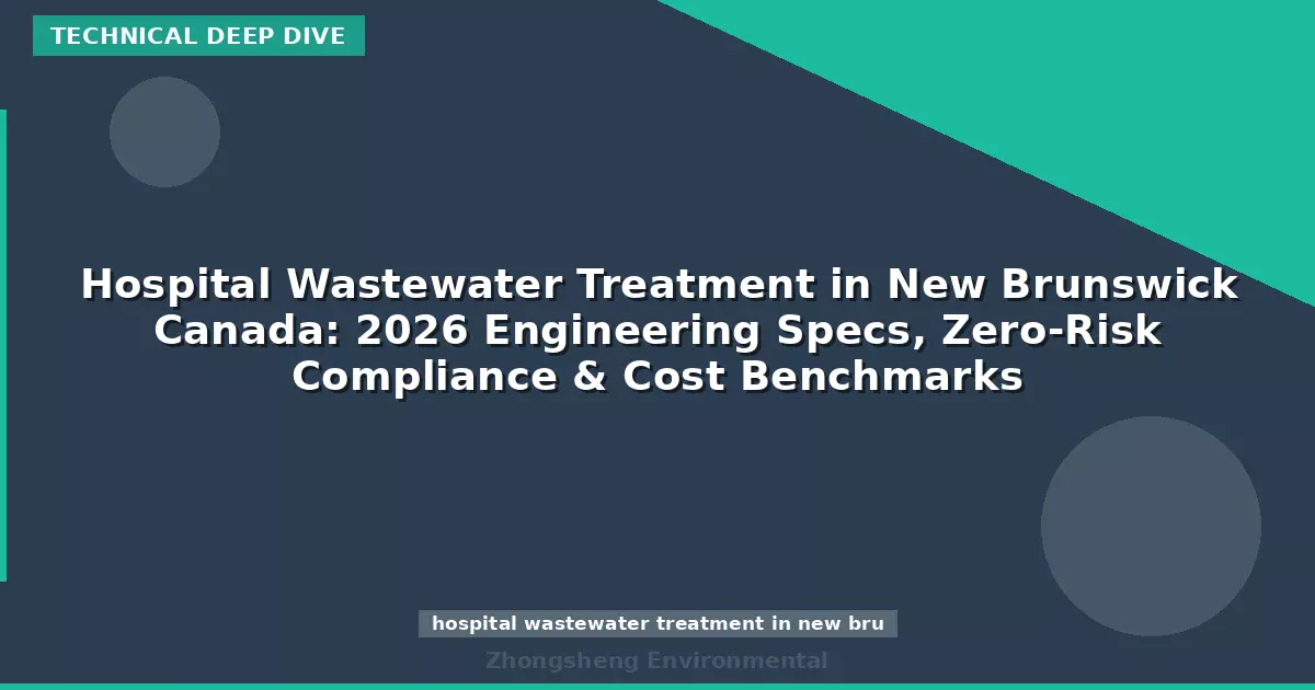 Hospital Wastewater Treatment in New Brunswick Canada: 2026 Engineering Specs, Zero-Risk Compliance & Cost Benchmarks