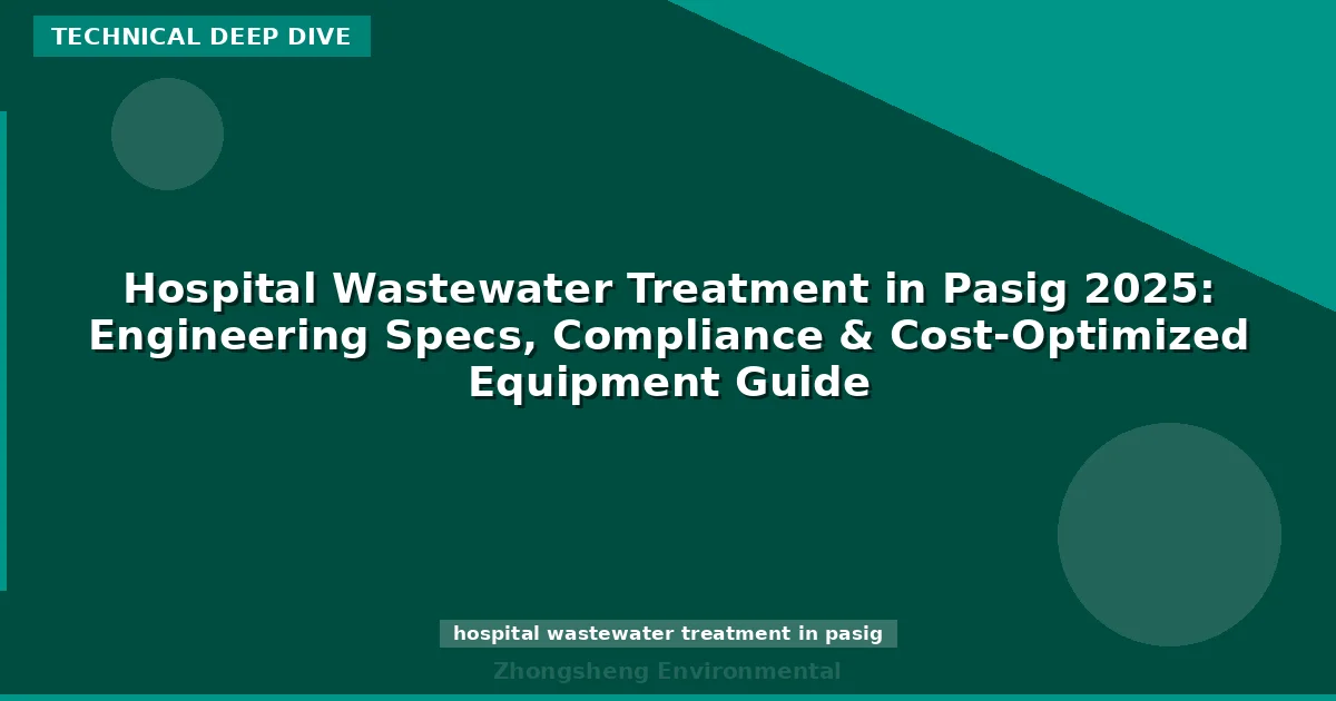 Hospital Wastewater Treatment in Pasig 2025: Engineering Specs, Compliance & Cost-Optimized Equipment Guide