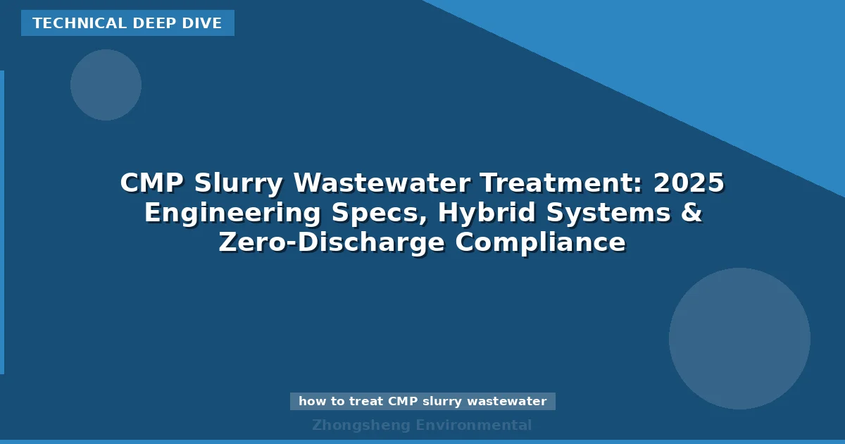 CMP Slurry Wastewater Treatment: 2025 Engineering Specs, Hybrid Systems & Zero-Discharge Compliance
