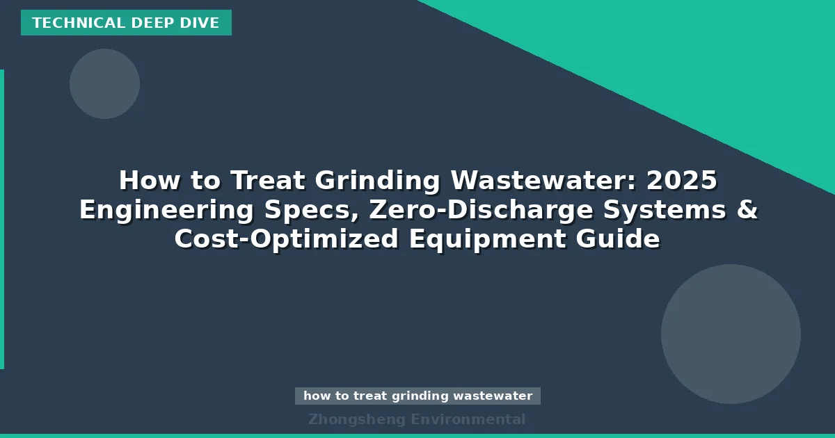 How to Treat Grinding Wastewater: 2025 Engineering Specs, Zero-Discharge Systems & Cost-Optimized Equipment Guide