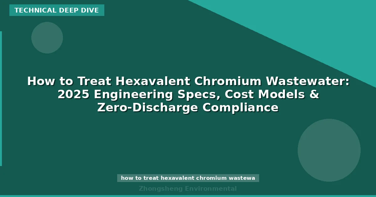 How to Treat Hexavalent Chromium Wastewater: 2025 Engineering Specs, Cost Models & Zero-Discharge Compliance