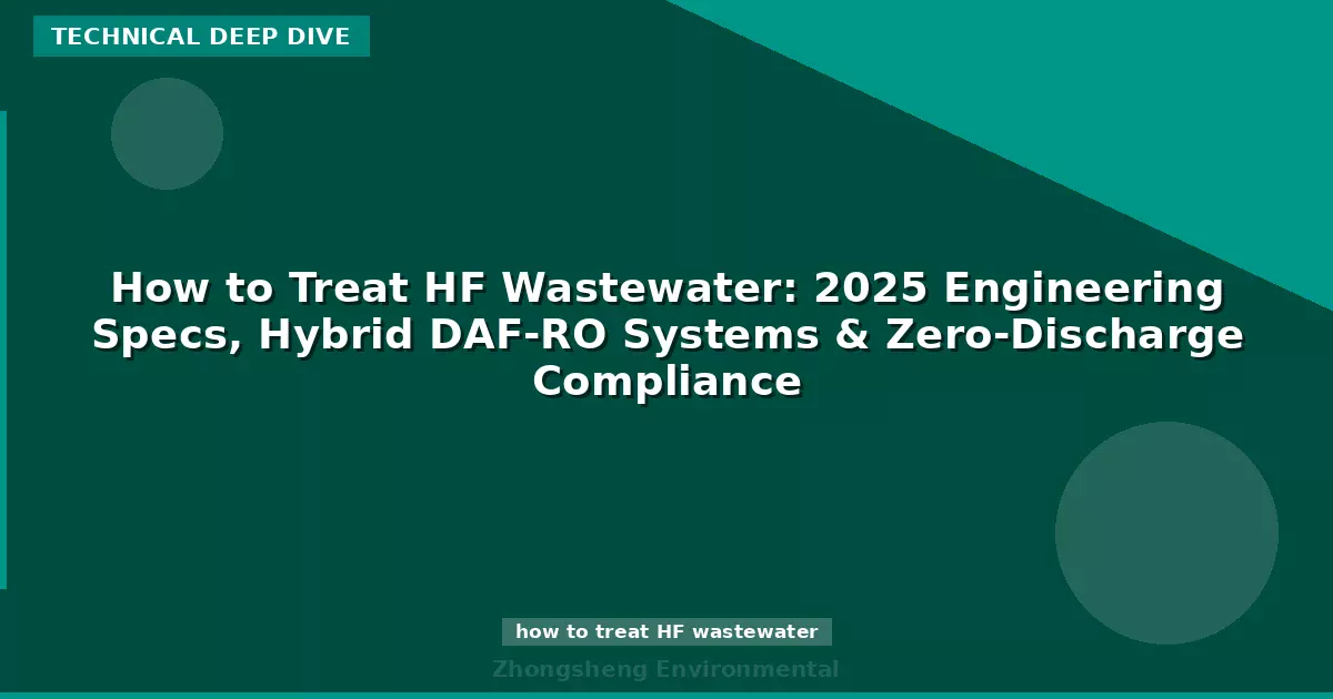 How to Treat HF Wastewater: 2025 Engineering Specs, Hybrid DAF-RO Systems & Zero-Discharge Compliance