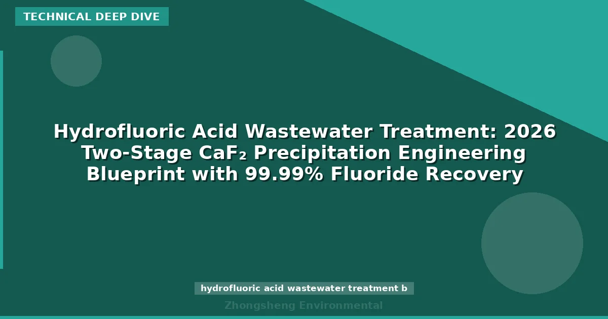 Hydrofluoric Acid Wastewater Treatment: 2026 Two-Stage CaF₂ Precipitation Engineering Blueprint with 99.99% Fluoride Recovery