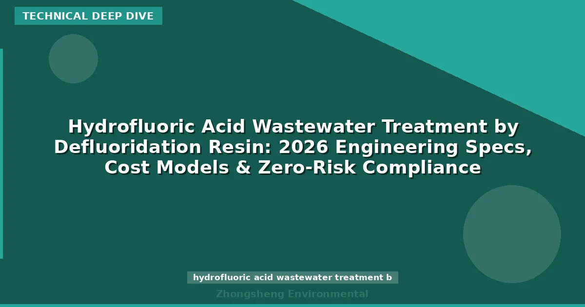 Hydrofluoric Acid Wastewater Treatment by Defluoridation Resin: 2026 Engineering Specs, Cost Models & Zero-Risk Compliance