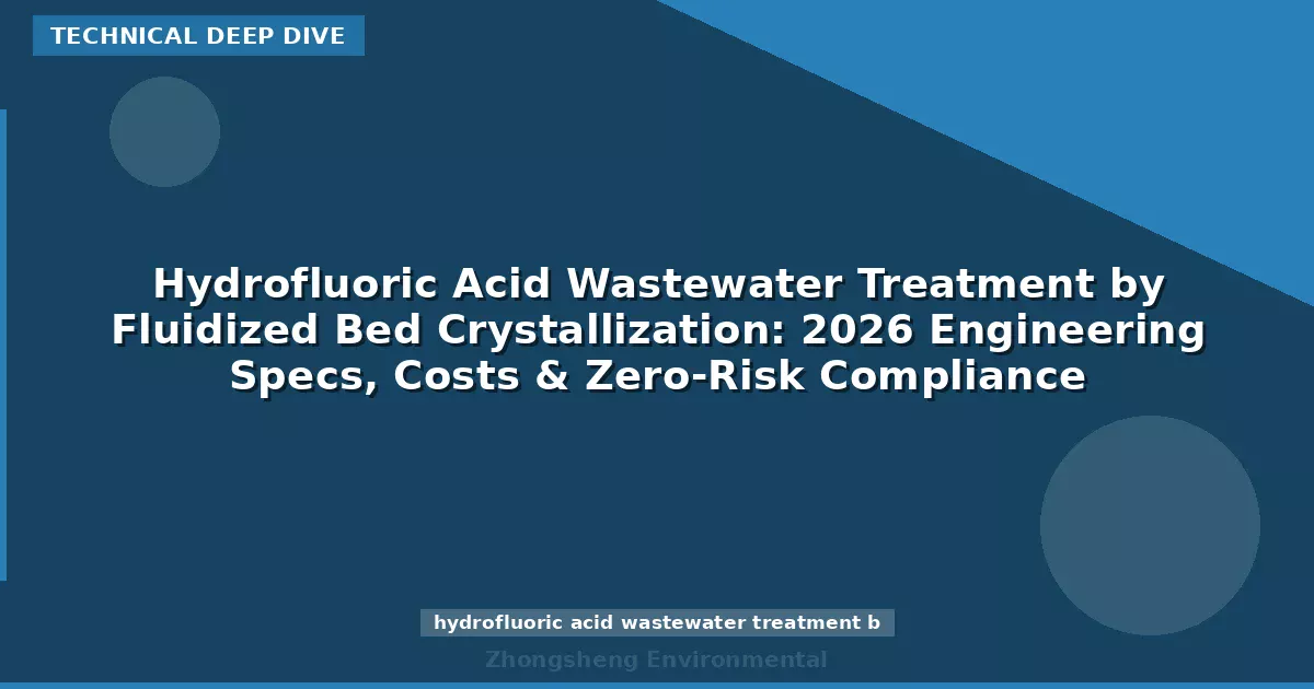 Hydrofluoric Acid Wastewater Treatment by Fluidized Bed Crystallization: 2026 Engineering Specs, Costs & Zero-Risk Compliance