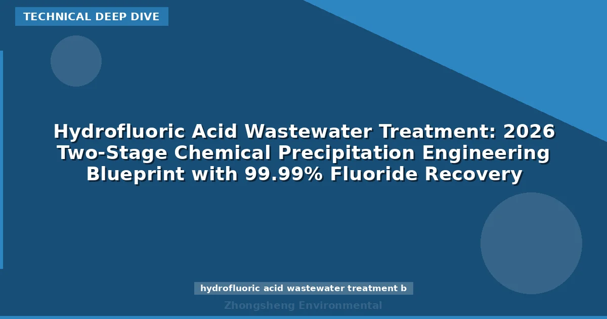 Hydrofluoric Acid Wastewater Treatment: 2026 Two-Stage Chemical Precipitation Engineering Blueprint with 99.99% Fluoride Recovery