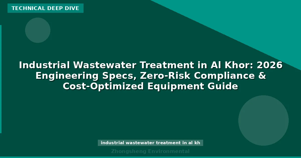 Industrial Wastewater Treatment in Al Khor: 2026 Engineering Specs, Zero-Risk Compliance & Cost-Optimized Equipment Guide