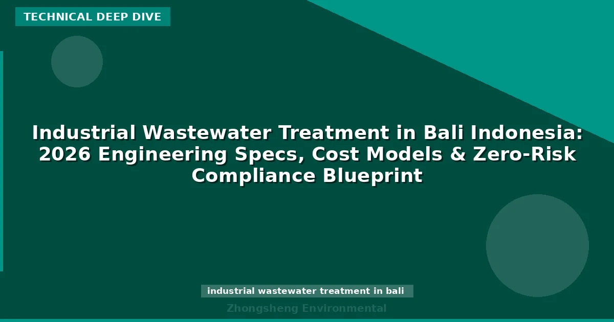 Industrial Wastewater Treatment in Bali Indonesia: 2026 Engineering Specs, Cost Models & Zero-Risk Compliance Blueprint