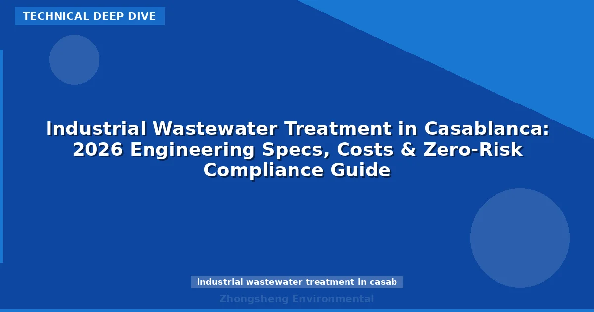 Industrial Wastewater Treatment in Casablanca: 2026 Engineering Specs, Costs & Zero-Risk Compliance Guide