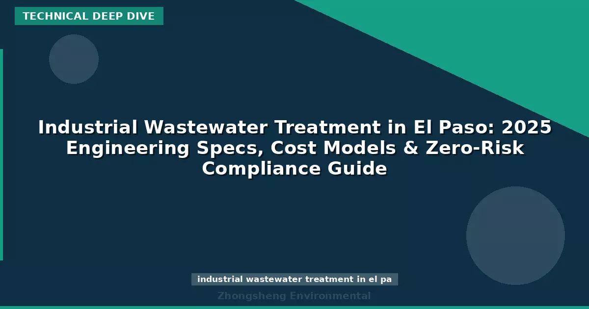 Industrial Wastewater Treatment in El Paso: 2025 Engineering Specs, Cost Models & Zero-Risk Compliance Guide