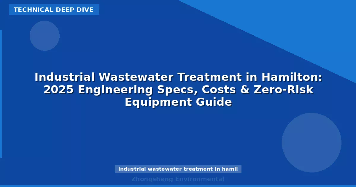 Industrial Wastewater Treatment in Hamilton: 2025 Engineering Specs, Costs & Zero-Risk Equipment Guide