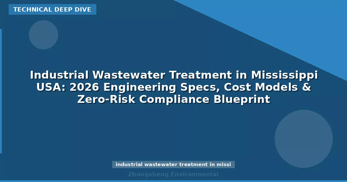 Industrial Wastewater Treatment in Mississippi USA: 2026 Engineering Specs, Cost Models & Zero-Risk Compliance Blueprint