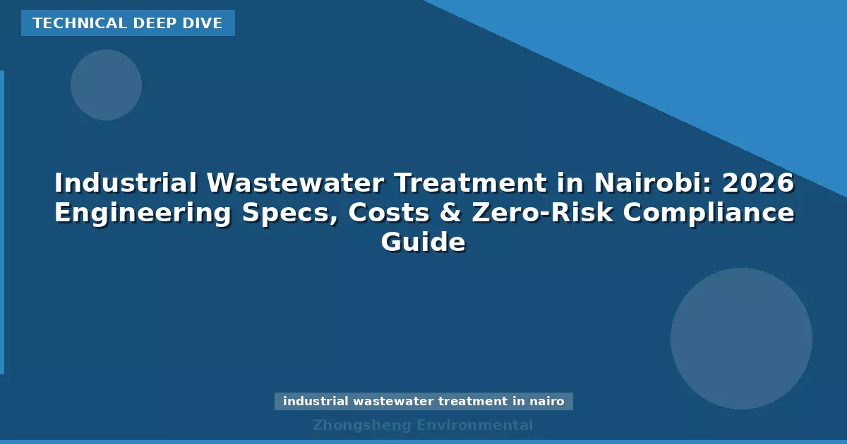 Industrial Wastewater Treatment in Nairobi: 2026 Engineering Specs, Costs & Zero-Risk Compliance Guide
