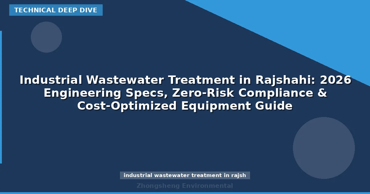 Industrial Wastewater Treatment in Rajshahi: 2026 Engineering Specs, Zero-Risk Compliance & Cost-Optimized Equipment Guide