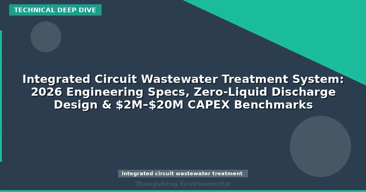 Integrated Circuit Wastewater Treatment System: 2026 Engineering Specs, Zero-Liquid Discharge Design & $2M–$20M CAPEX Benchmarks