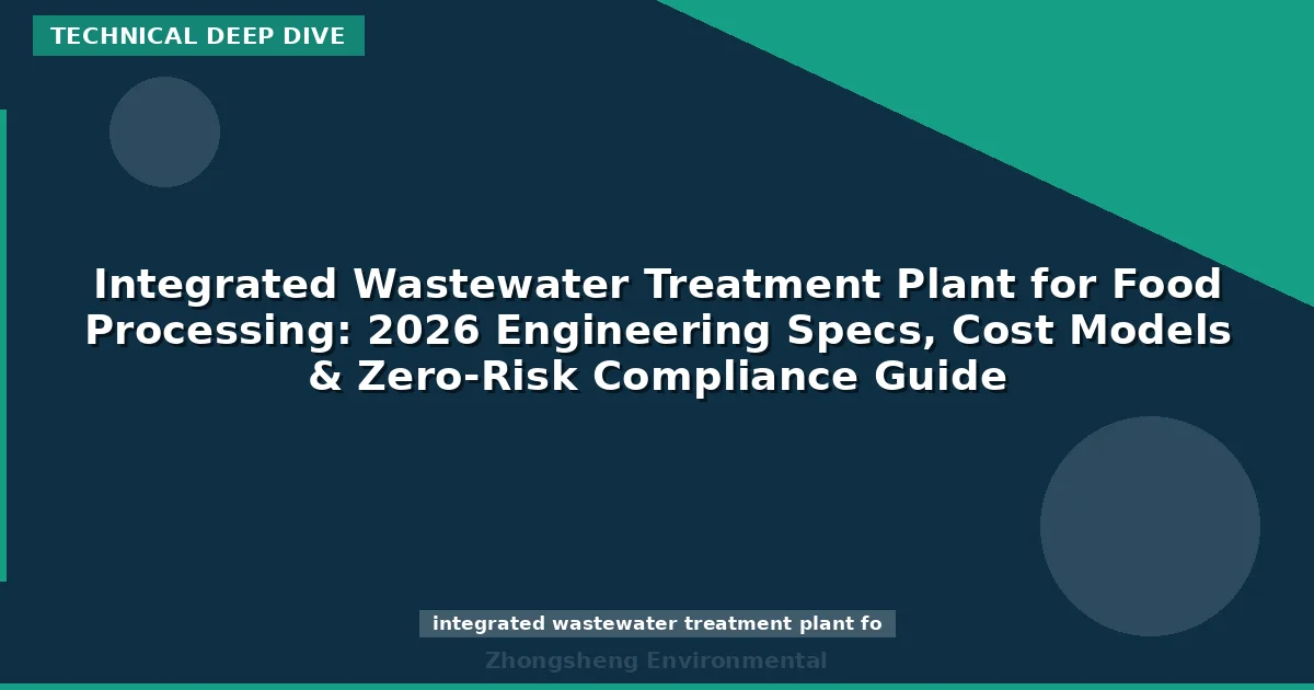 Integrated Wastewater Treatment Plant for Food Processing: 2026 Engineering Specs, Cost Models & Zero-Risk Compliance Guide