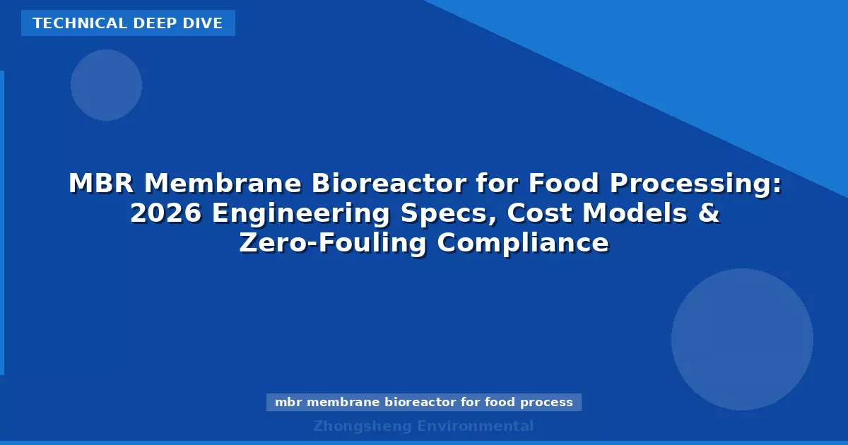 MBR Membrane Bioreactor for Food Processing: 2026 Engineering Specs, Cost Models & Zero-Fouling Compliance