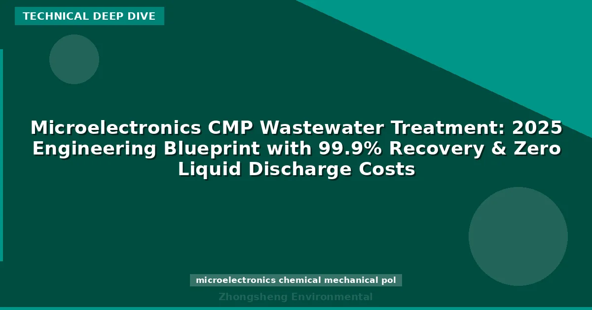 Microelectronics CMP Wastewater Treatment: 2025 Engineering Blueprint with 99.9% Recovery & Zero Liquid Discharge Costs