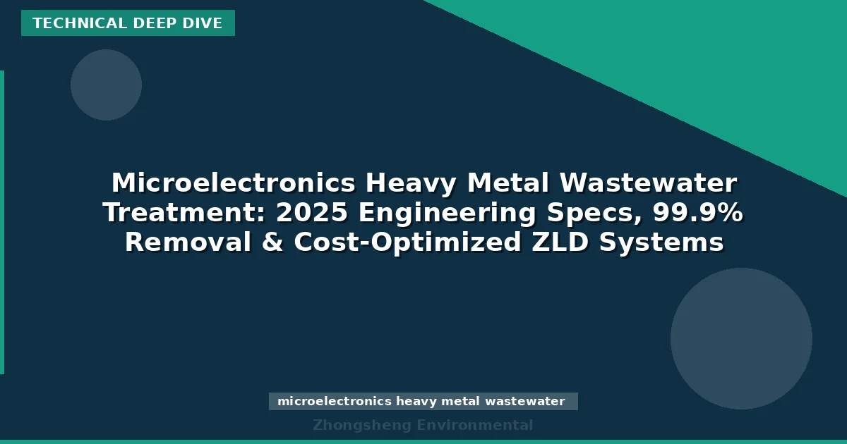 Microelectronics Heavy Metal Wastewater Treatment: 2025 Engineering Specs, 99.9% Removal & Cost-Optimized ZLD Systems