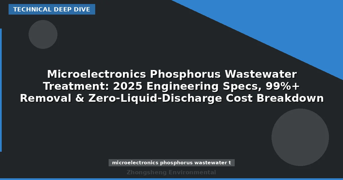 Microelectronics Phosphorus Wastewater Treatment: 2025 Engineering Specs, 99%+ Removal & Zero-Liquid-Discharge Cost Breakdown