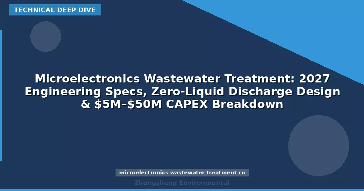 Microelectronics Wastewater Treatment: 2027 Engineering Specs, Zero-Liquid Discharge Design & $5M–$50M CAPEX Breakdown