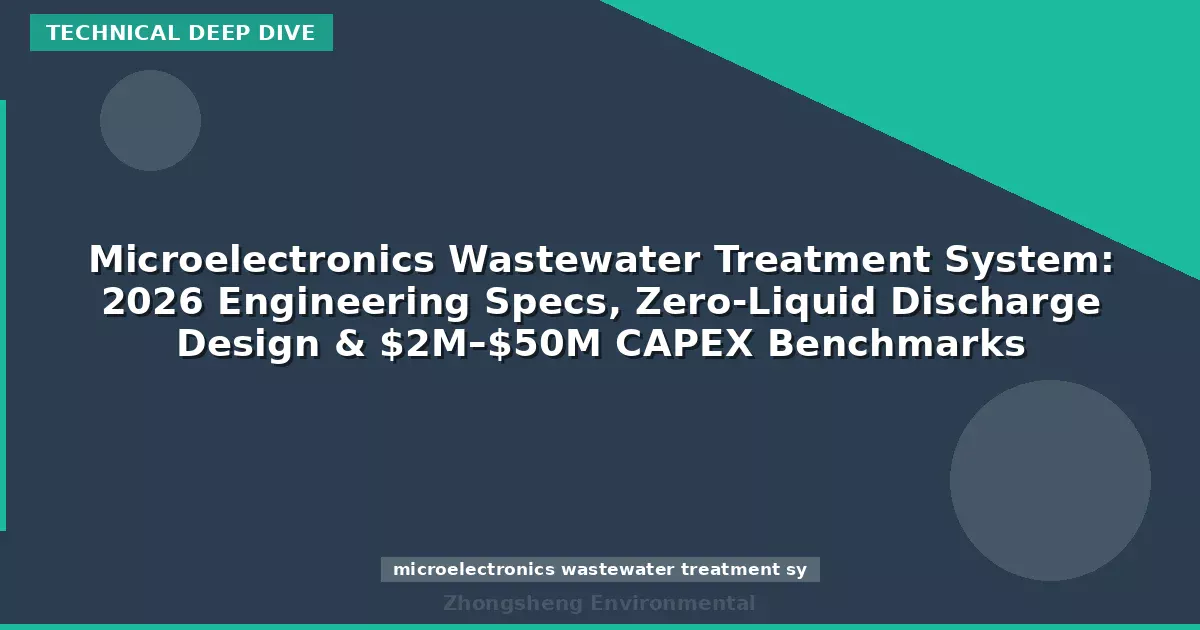 Microelectronics Wastewater Treatment System: 2026 Engineering Specs, Zero-Liquid Discharge Design & $2M–$50M CAPEX Benchmarks